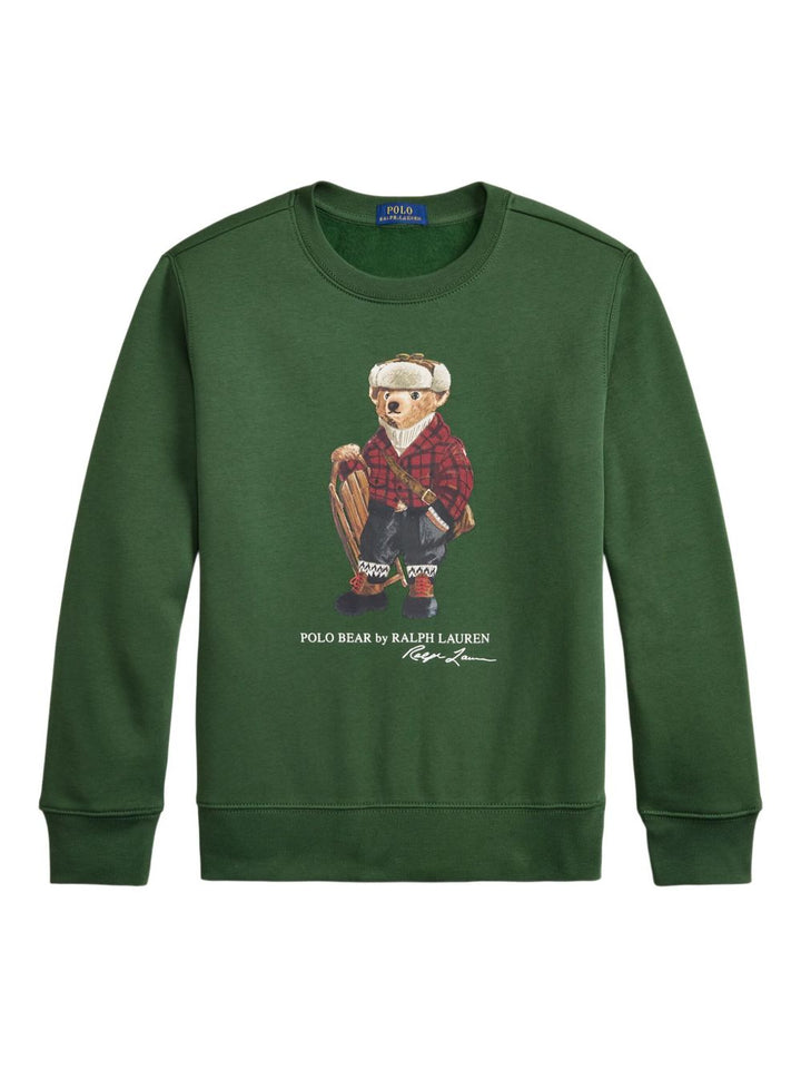 POLO RALPH LAUREN KIDS Felpa in pile a maniche lunghe con stampa