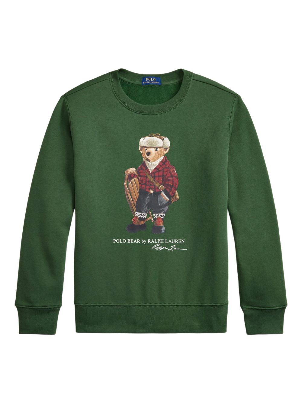 POLO RALPH LAUREN KIDS Felpa in pile a maniche lunghe con stampa