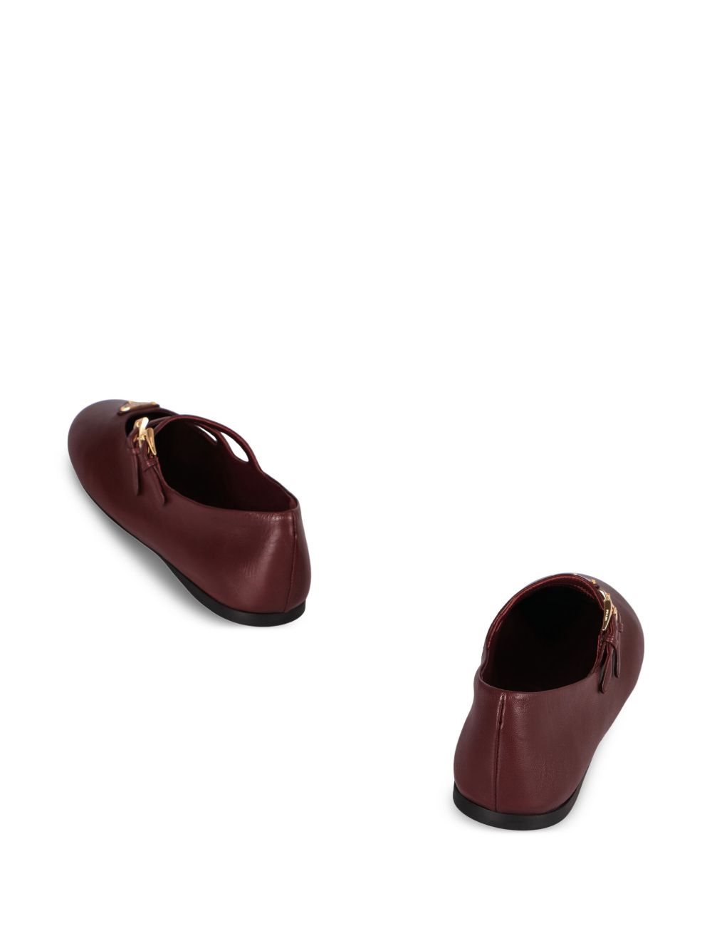 Prada Ballerine in pelle con doppia fibbia