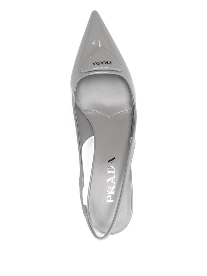 Prada Décolleté slingback in pelle spazzolata colore grigio