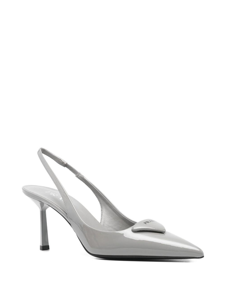 Prada Décolleté slingback in pelle spazzolata colore grigio