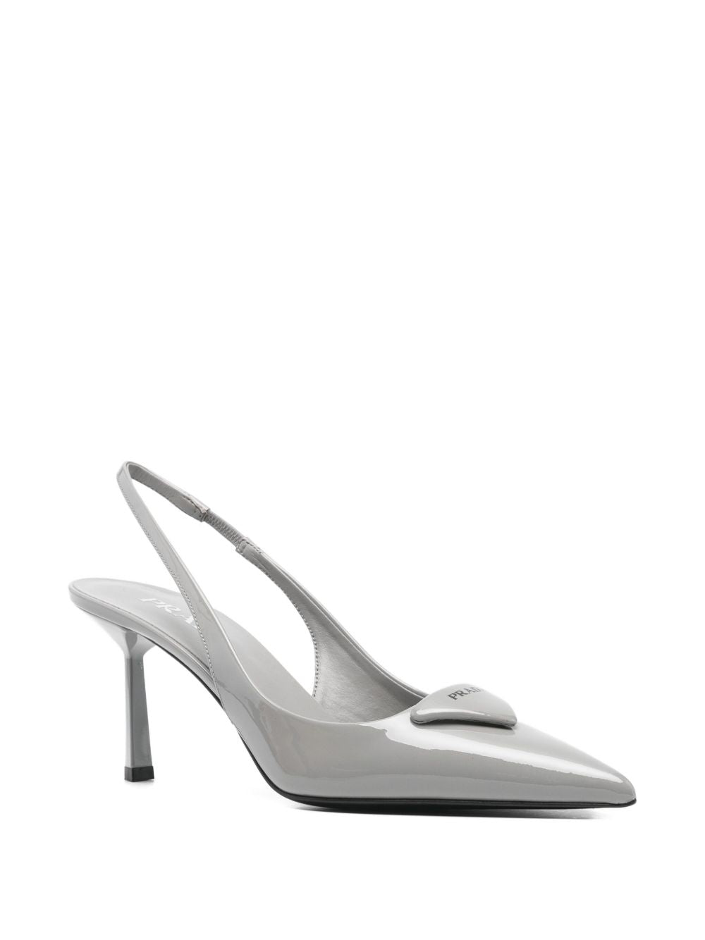 Prada Décolleté slingback in pelle spazzolata colore grigio