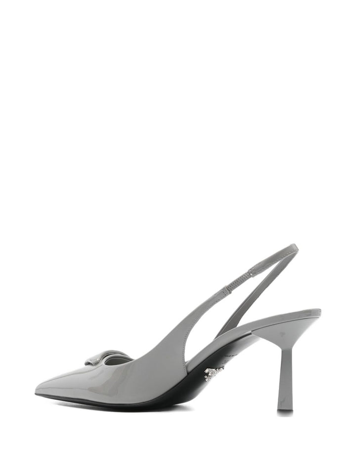 Prada Décolleté slingback in pelle spazzolata colore grigio
