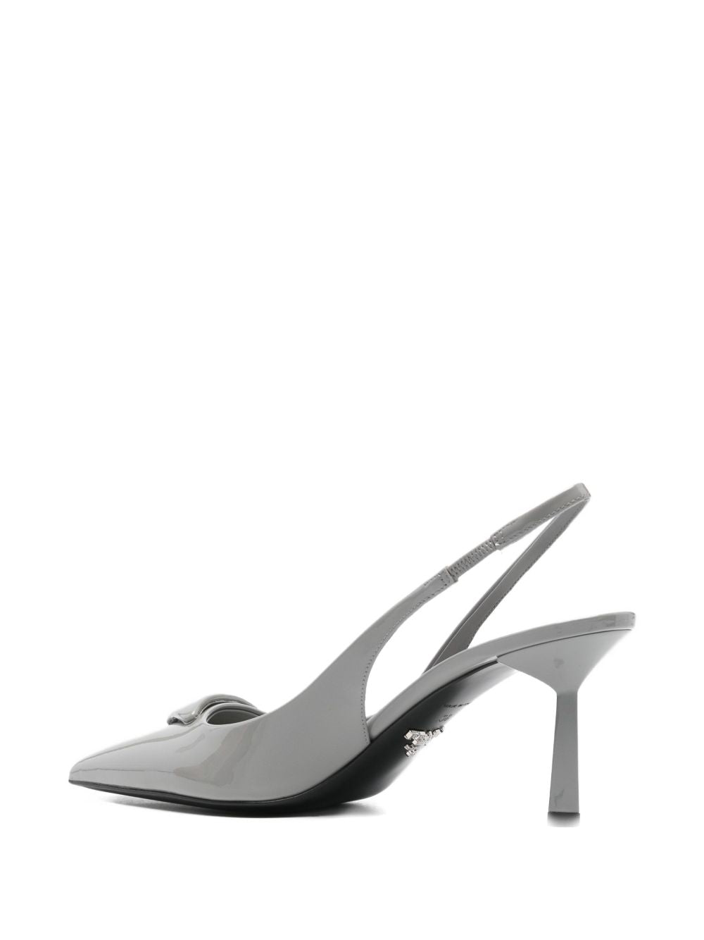 Prada Décolleté slingback in pelle spazzolata colore grigio