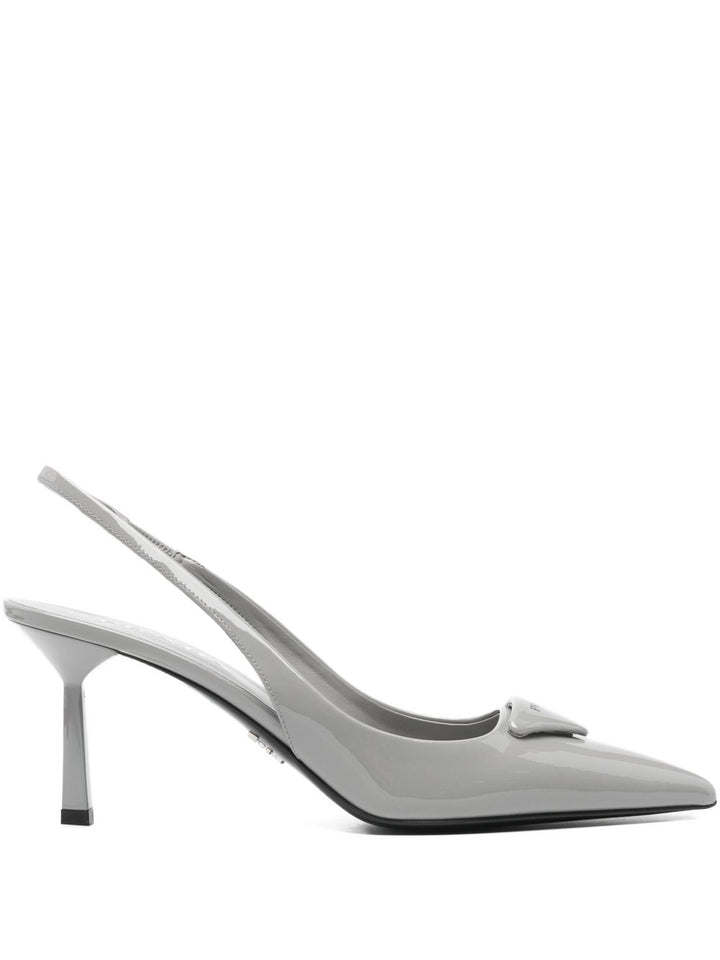 Prada Décolleté slingback in pelle spazzolata colore grigio