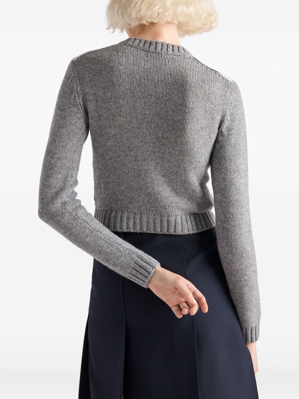 PRADA
Cardigan in lana con motivo a rombi