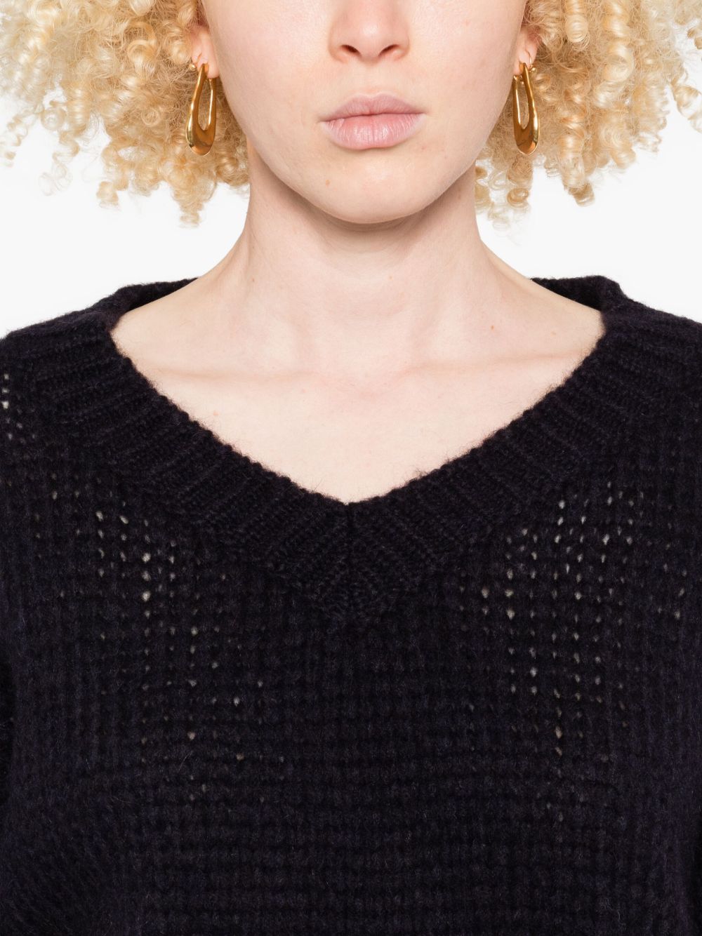 Roberto Collina Maglione nero con scollo a V