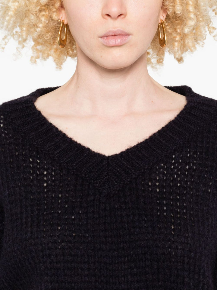 Roberto Collina Maglione nero con scollo a V