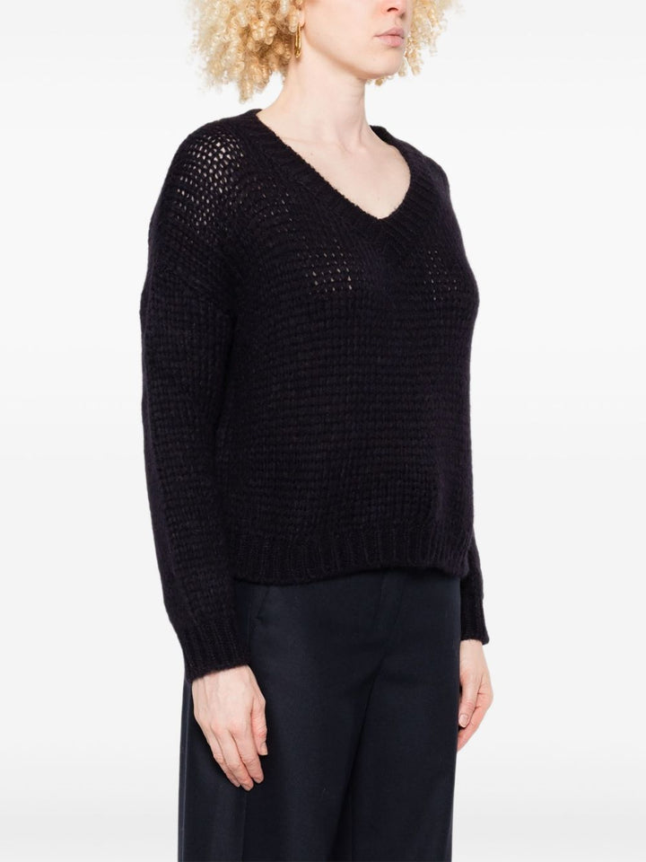 Roberto Collina Maglione nero con scollo a V