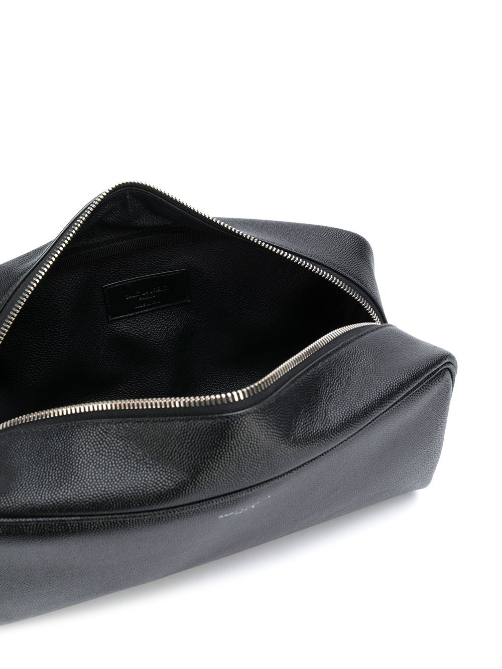 SAINT LAURENT PARIS Beauty case in pelle goffrata grain de poudre