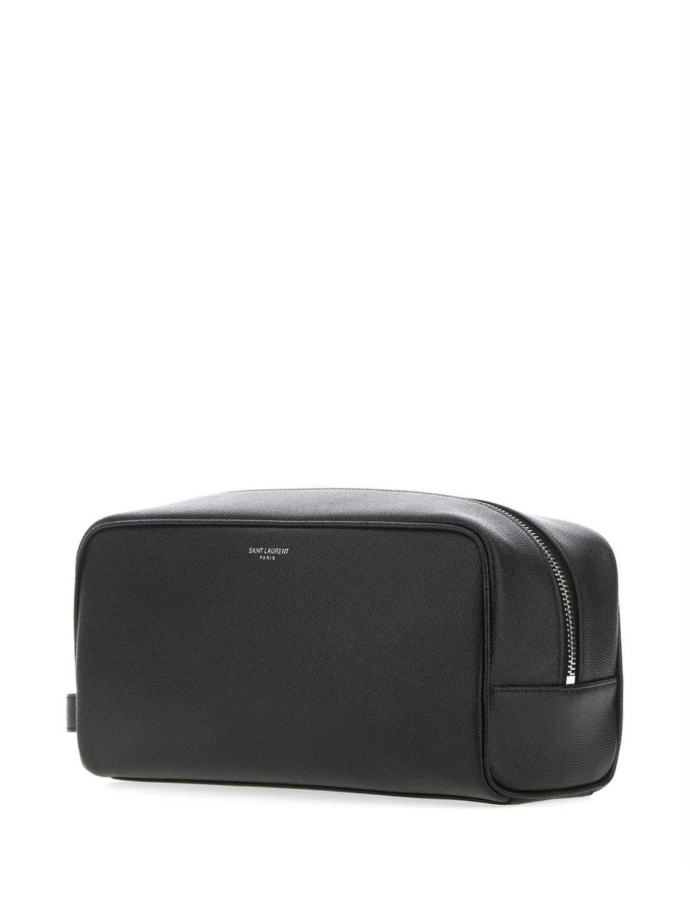 SAINT LAURENT PARIS Beauty case in pelle goffrata grain de poudre