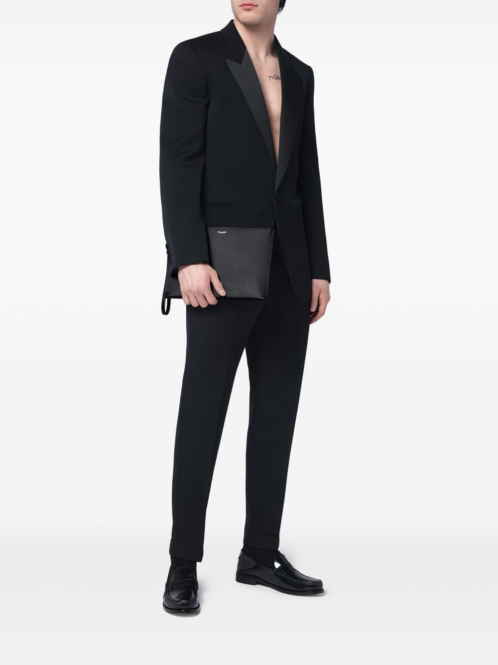 SAINT LAURENT
Porta tablet con zip in pelle