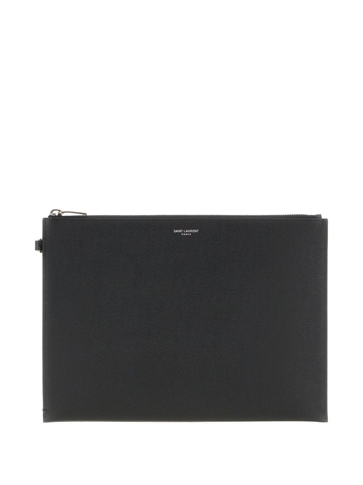 SAINT LAURENTPorta tablet con zip in pelle