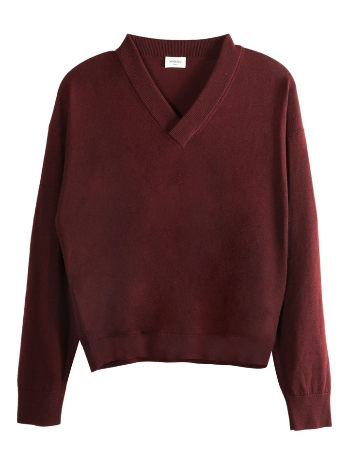 Saint Laurent Pullover con scollo a V in lana