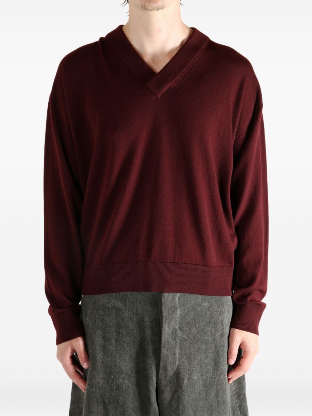 Saint Laurent Pullover con scollo a V in lana