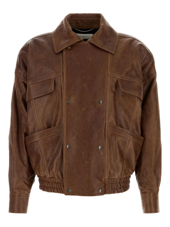 Bomber in pelle di agnello invecchiata