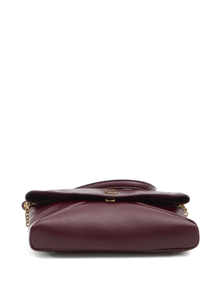 Saint Laurent Pochette in pelle di vitello lucida con catena e CASSANDRE