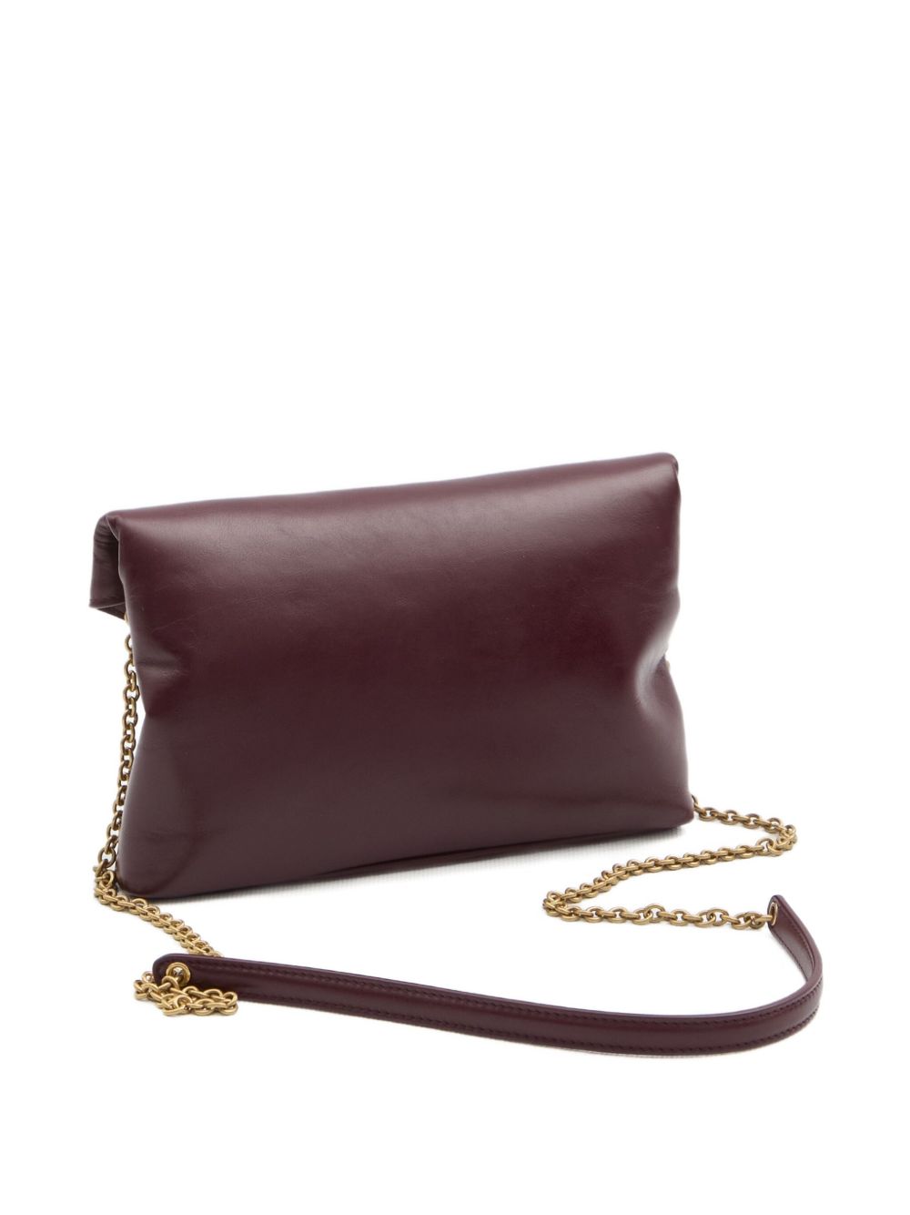 Saint Laurent Pochette in pelle di vitello lucida con catena e CASSANDRE