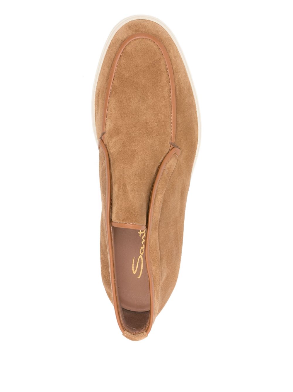 Santoni Stivaletto desert da uomo in suede beige