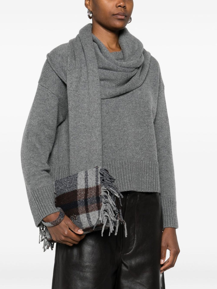 Secret Pon Pon Pochette a quadri con frange