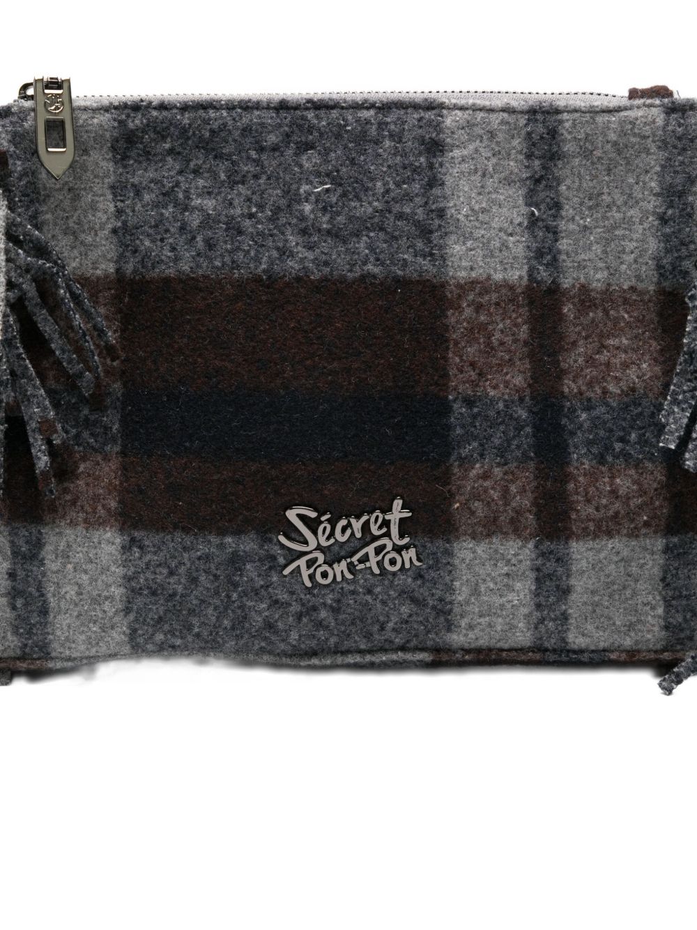 Secret Pon Pon Pochette a quadri con frange