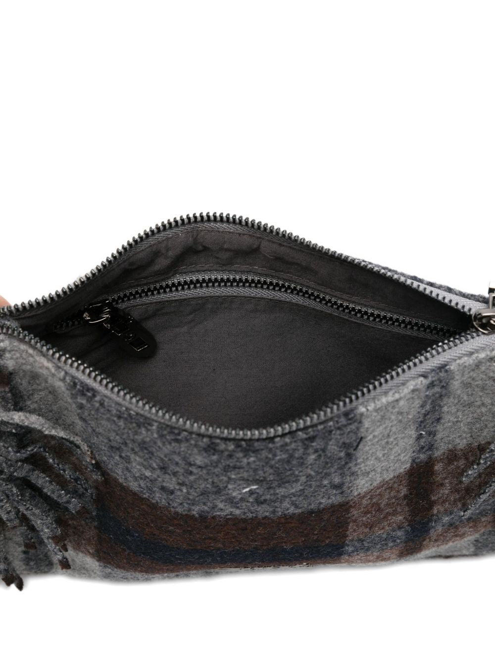 Secret Pon Pon Pochette a quadri con frange