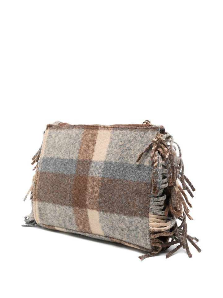 Secret Pon Pon Pochette a quadri con frange