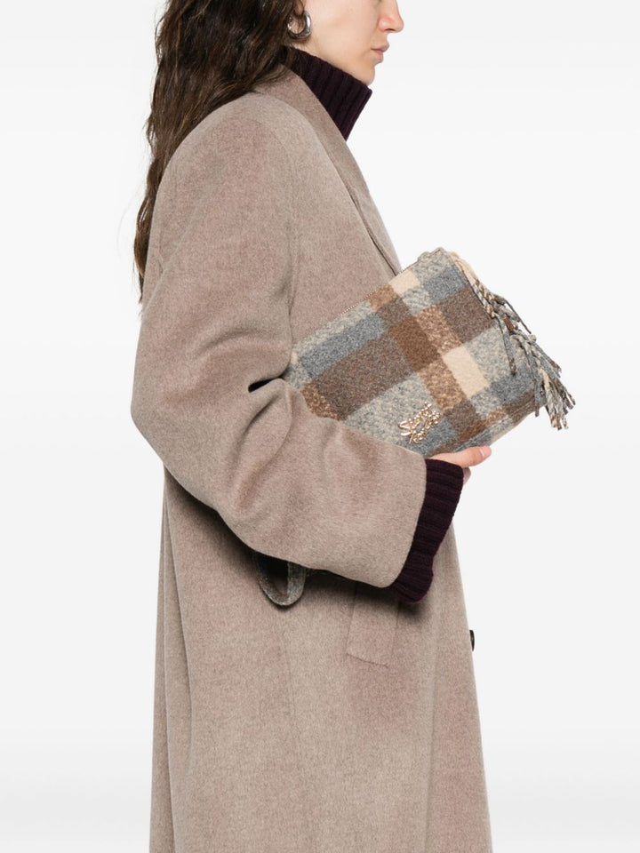 Secret Pon Pon Pochette a quadri con frange