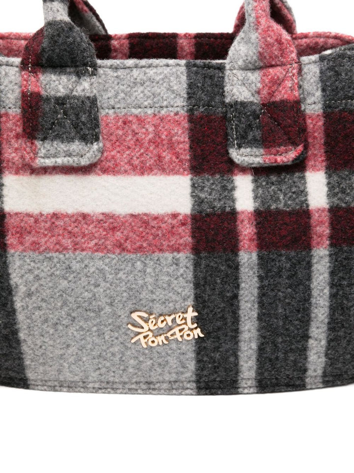 Borsa a tracolla con frange a quadri