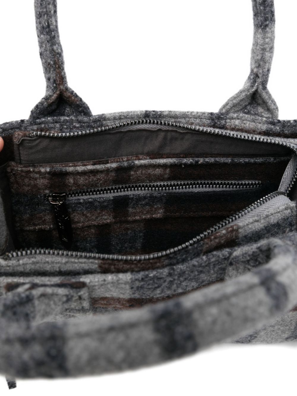 Secret Pon Pon Borsa a tracolla con frange a quadri