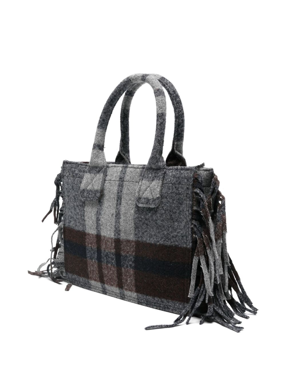 Secret Pon Pon Borsa a tracolla con frange a quadri