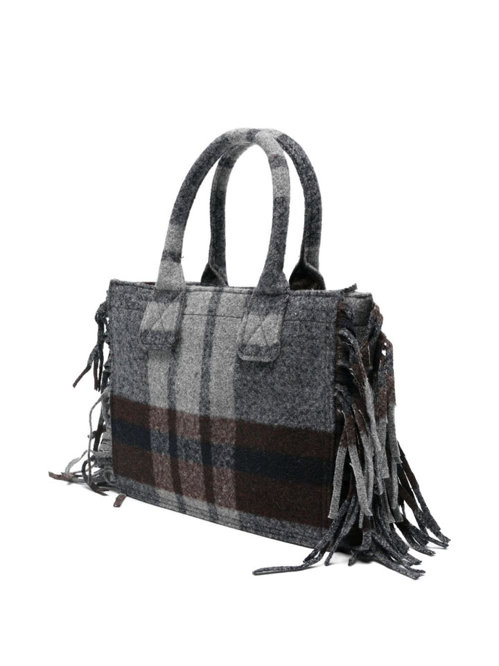 Secret Pon Pon Borsa a tracolla con frange a quadri