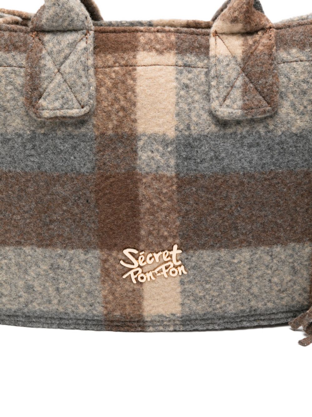 Borsa a tracolla con frange a quadri