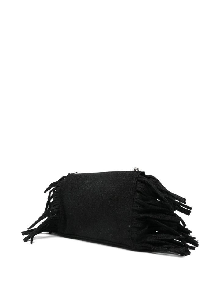 Secret Pom Pom fringed clutch bag