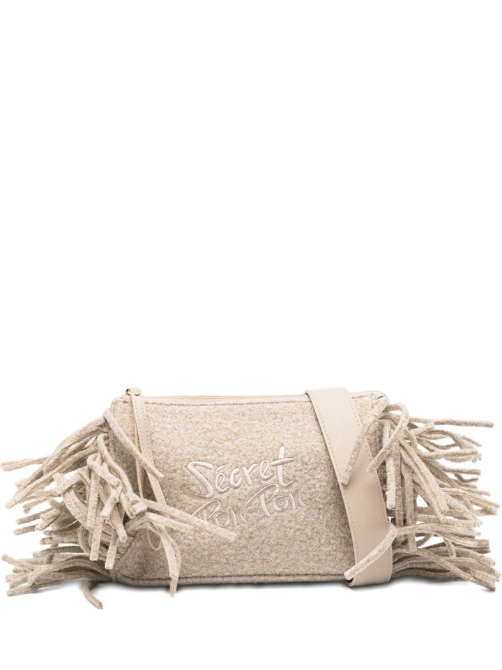 Secret Pon Pon
Pochette con frange e logo ricamato