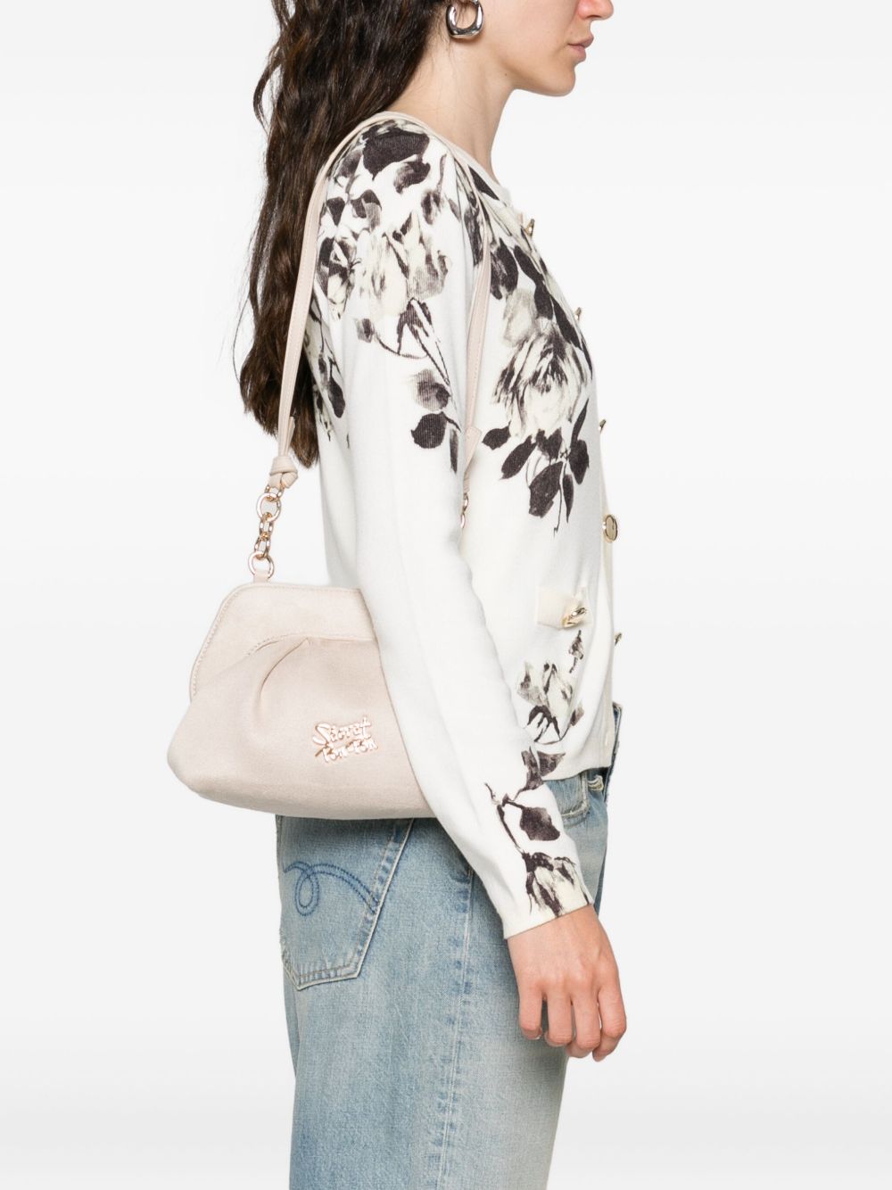 Borsa a tracolla con logo applicato