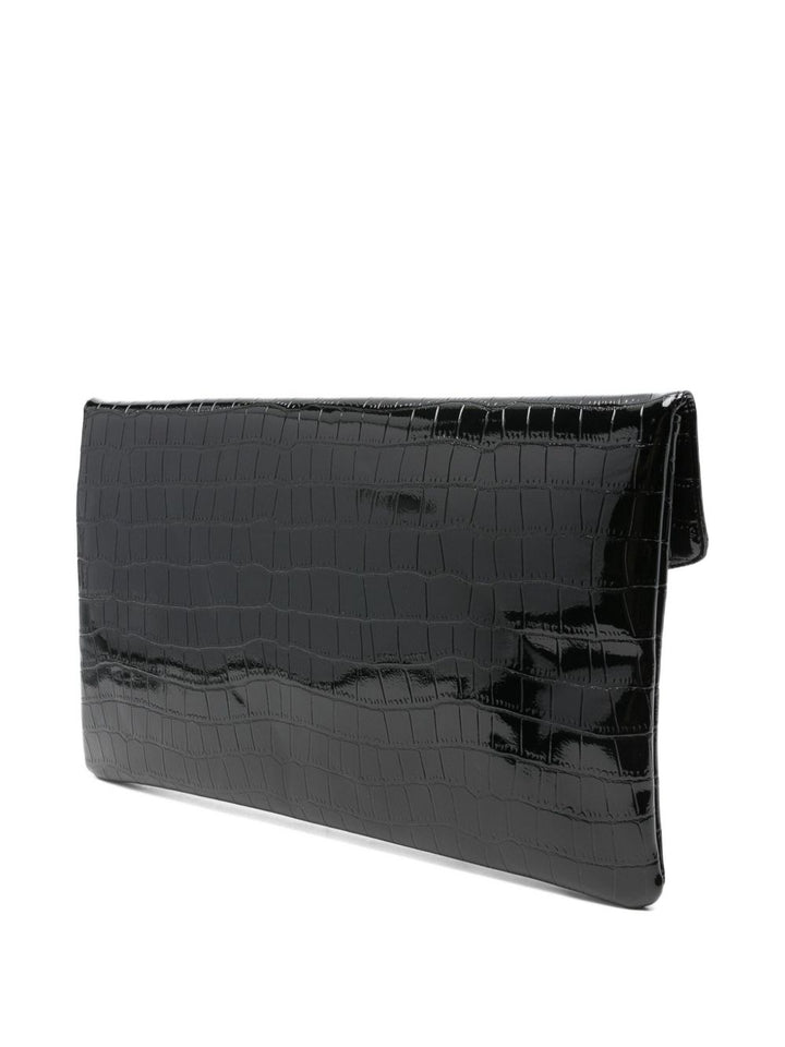 Secret Pon Pon
Pochette con placca logo in coccodrillo goffrato