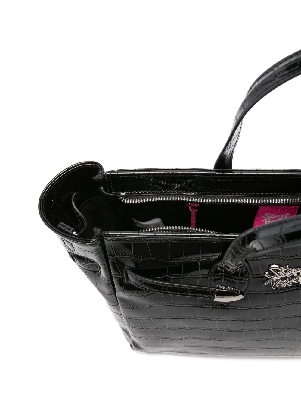 Secret Pon Pon Borsa a tracolla con stampa coccodrillo