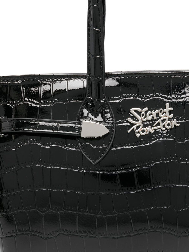 Secret Pon Pon Borsa a tracolla con stampa coccodrillo