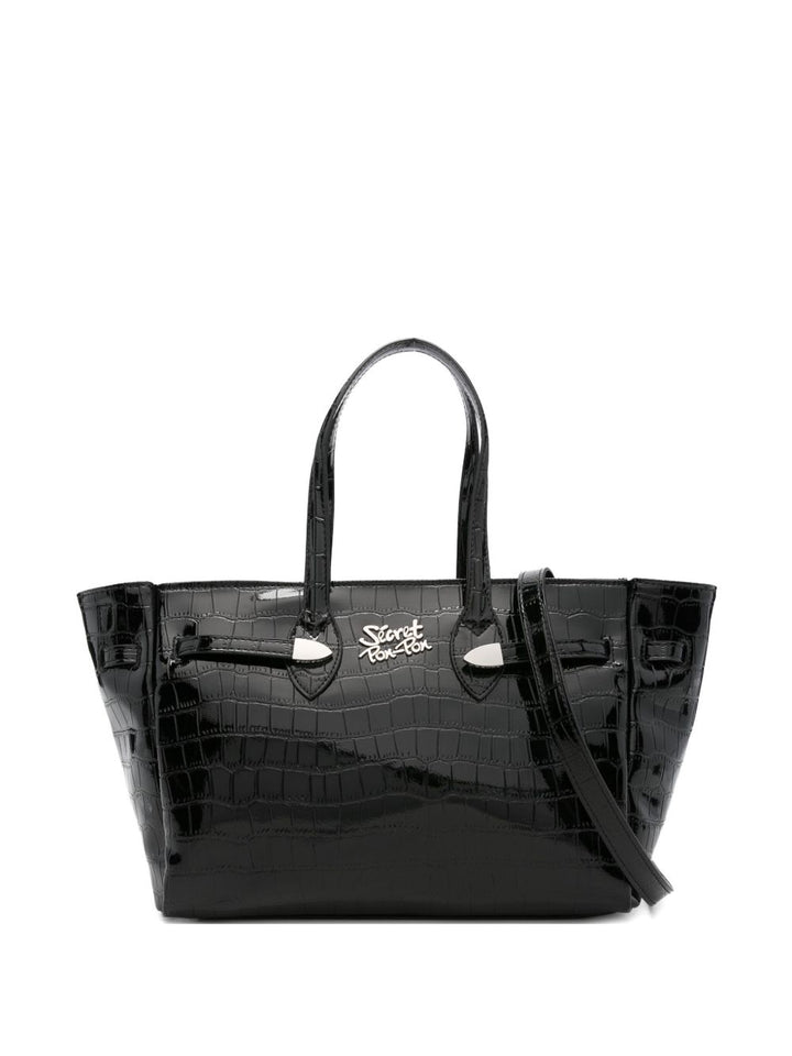 Secret Pon Pon Borsa a tracolla con stampa coccodrillo