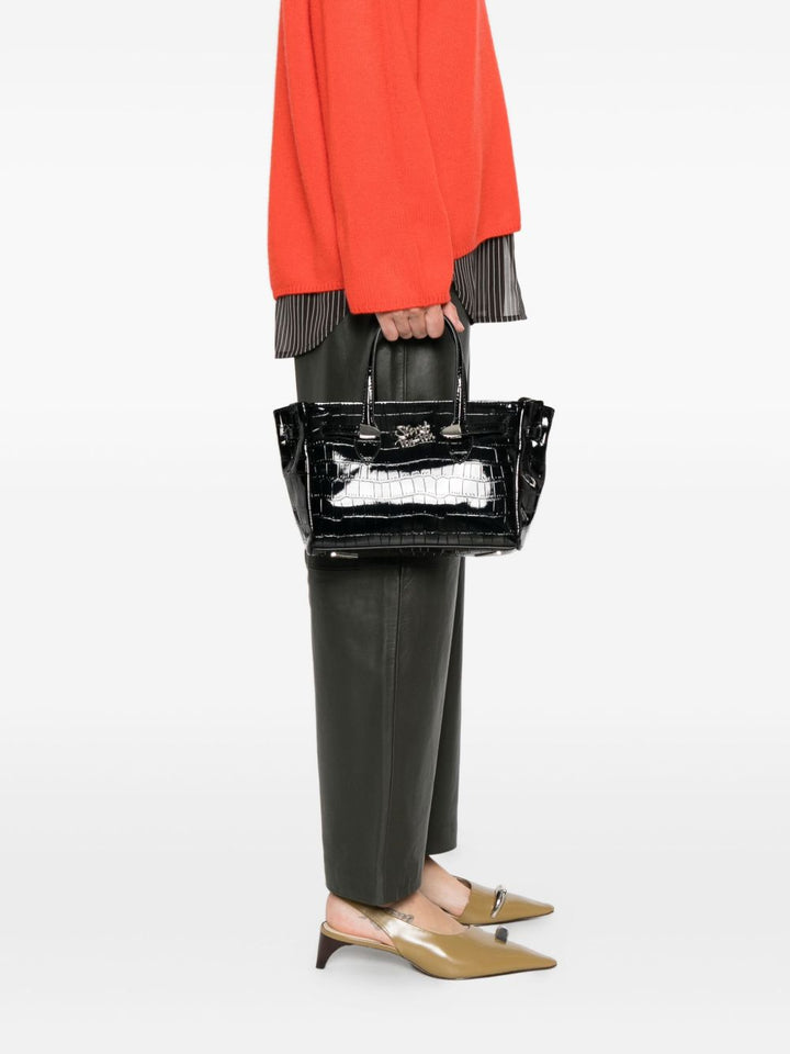 Secret Pon Pon Borsa a tracolla con stampa coccodrillo