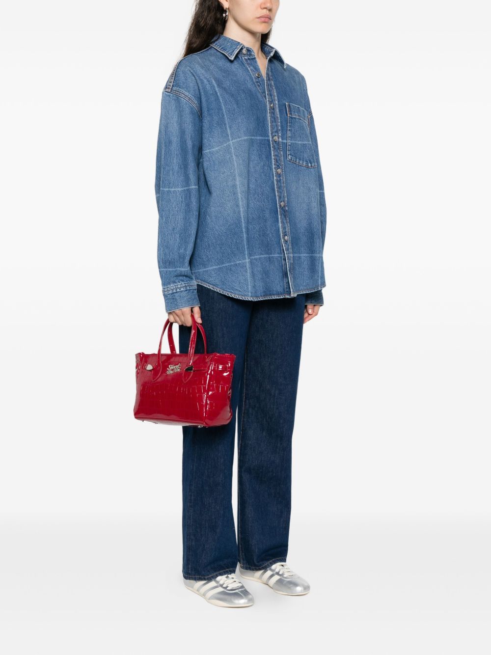 Secret Pon Pon Borsa a tracolla con stampa coccodrillo