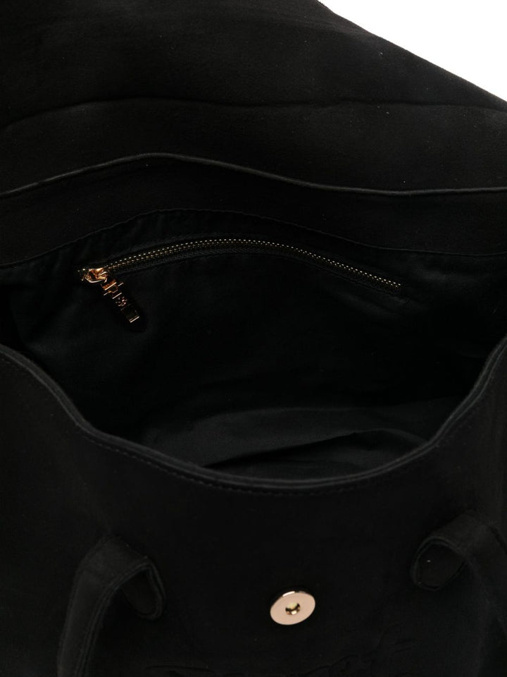 Borsa a tracolla con logo in rilievo