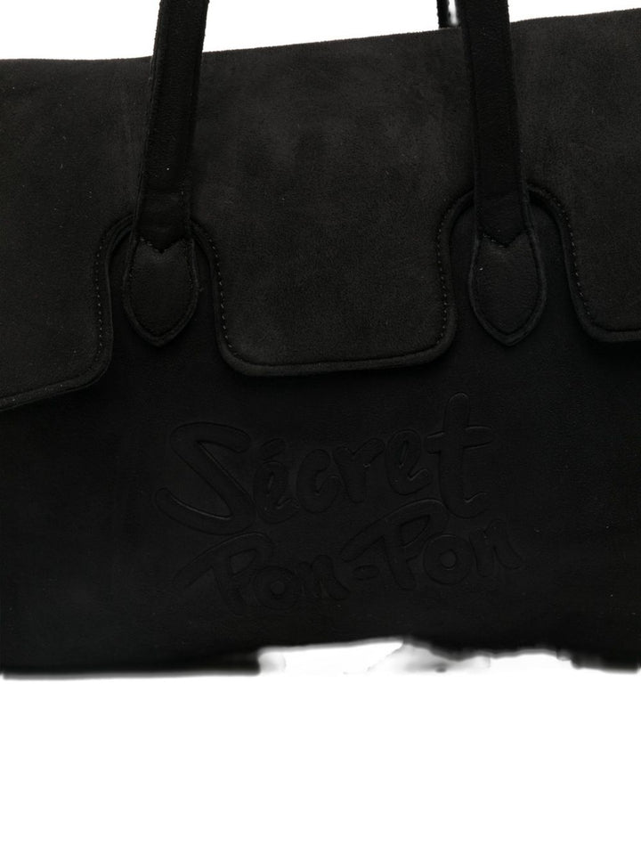 Borsa a tracolla con logo in rilievo