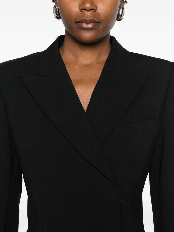 Sportmax
Giacca nera in misto lana con revers a lancia