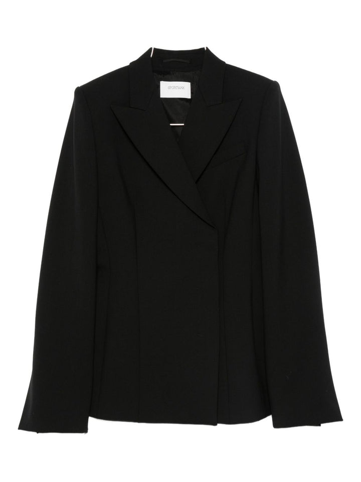 Sportmax
Giacca nera in misto lana con revers a lancia