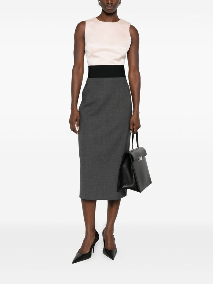 Sportmax gonna con cintura a contrasto