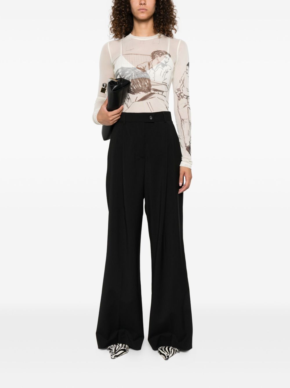 Sportmax
Pantaloni a gamba ampia con pieghe
