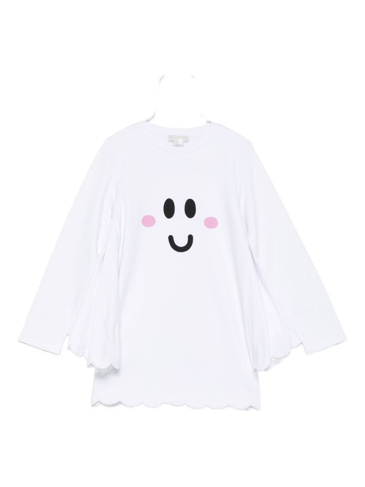 Stella McCartney Kids Abito in cotone bianco