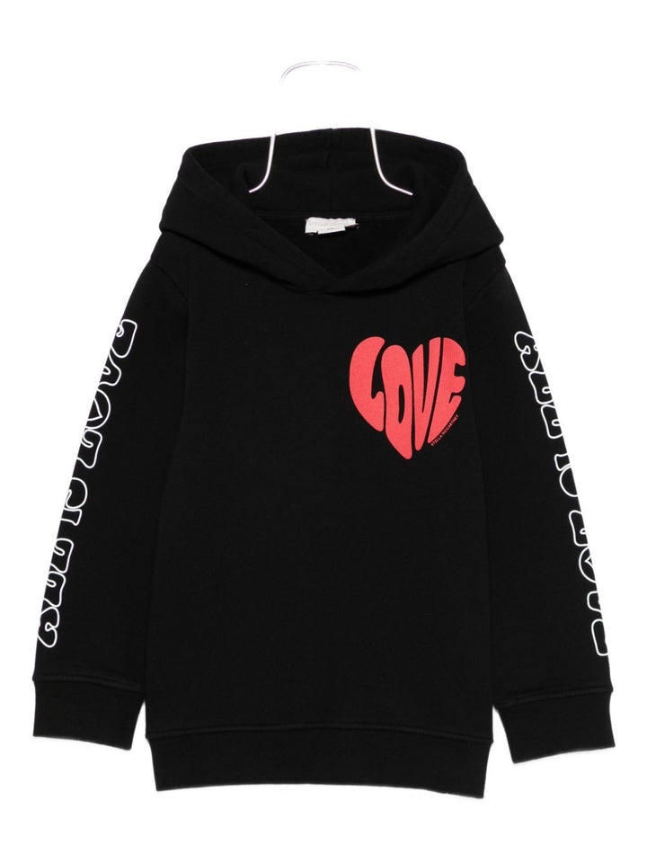Stella McCartney Kids
Felpa nera con stampa a forma di cuore